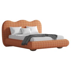 Dandy King Size Bed Offered In Exclusive Pattern Fabric, 6 Colors