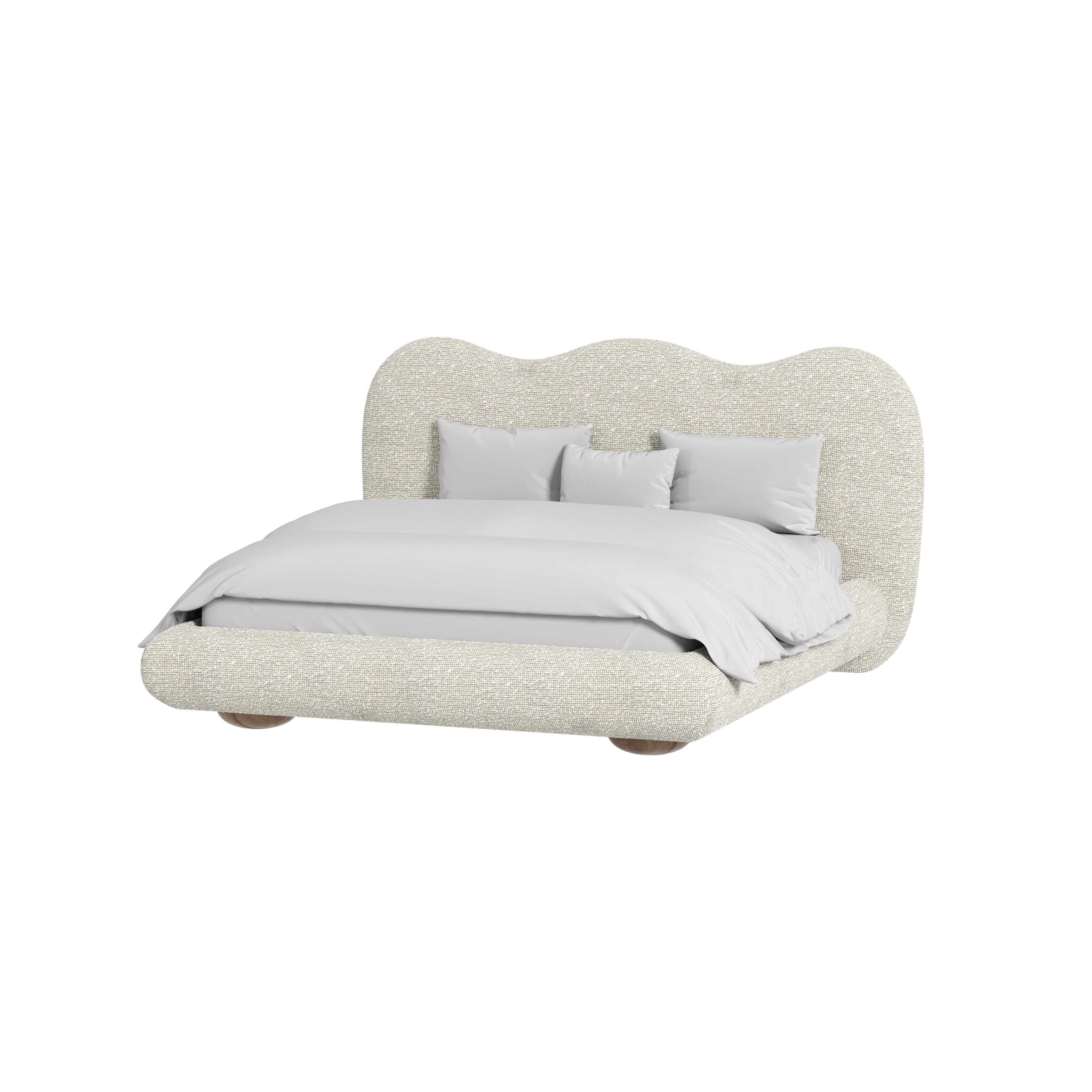 XXIe siècle et contemporain Dandy Queen Size Bed Offered en velours Ocean Teal en vente