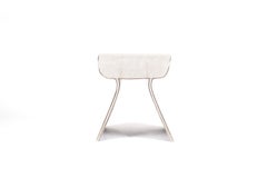 Dandy Stool in Cream Shagreen with Bronze-Patina Brass Details by Kifu Paris