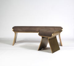 Dandy Hocker aus Nerzgreen und Bronze-Patina-Messing von Kifu, Paris