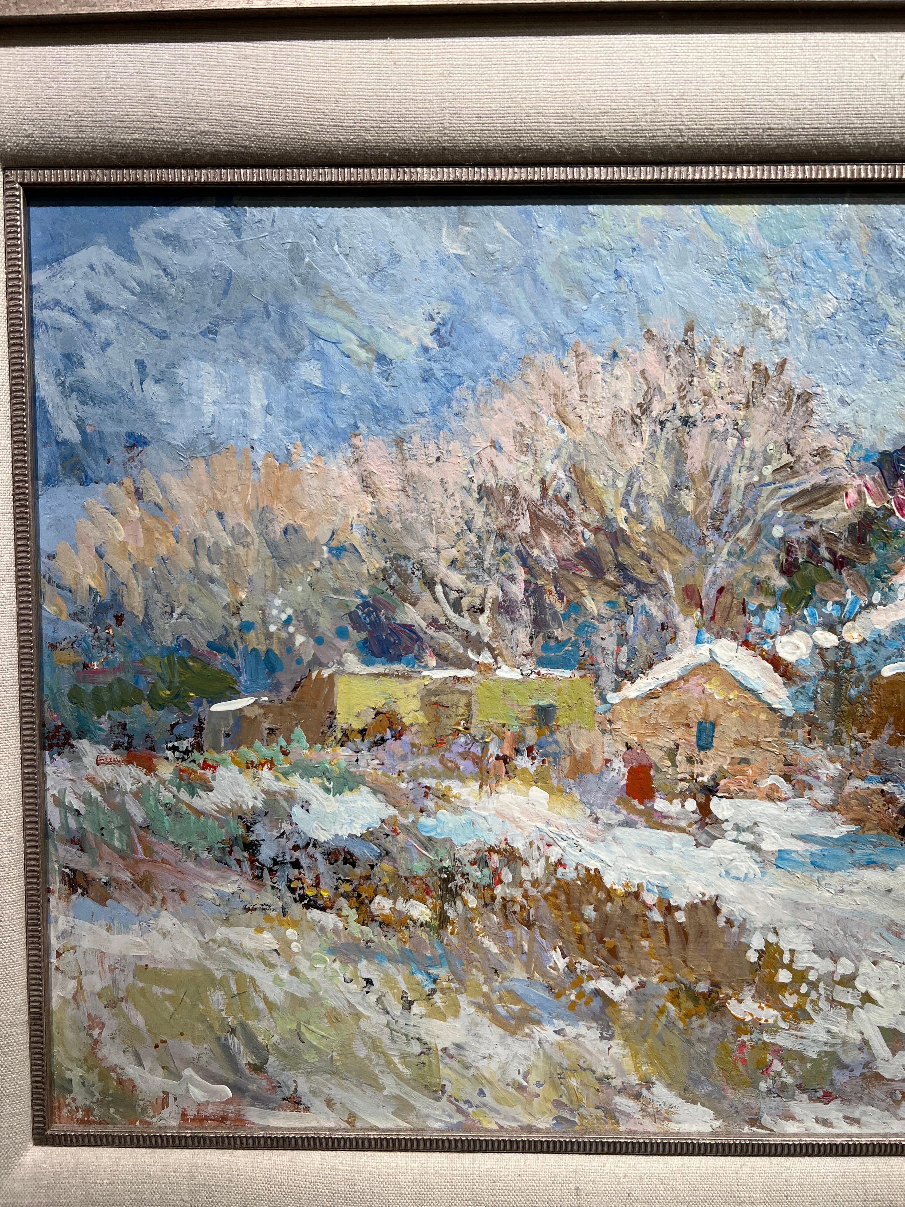 Southwest Village - American Impressionist Painting by Dane Clark