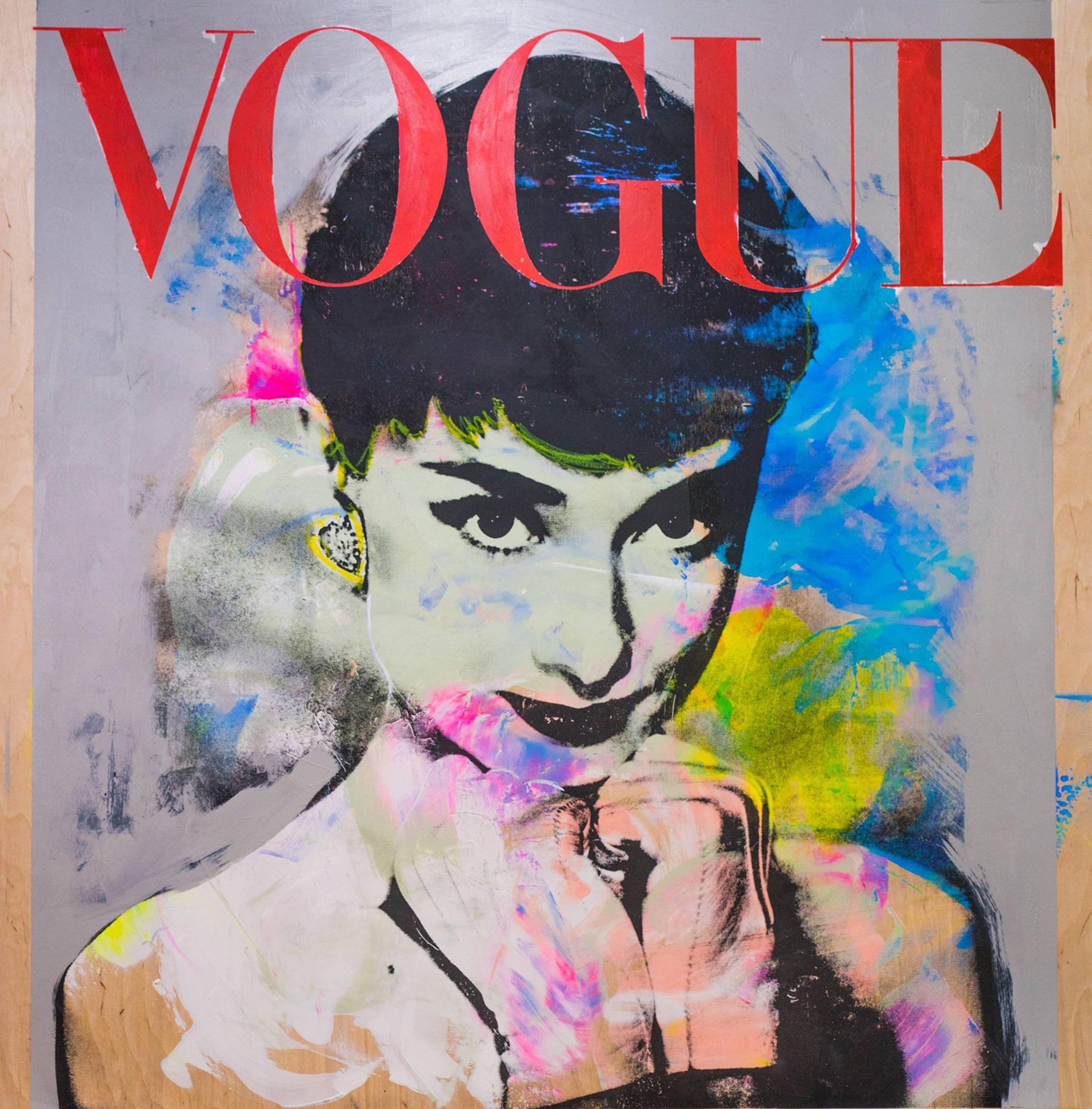 Audrey Hepburn, Mixed Media on Wood Panel - Mixed Media Art by Dane Shue