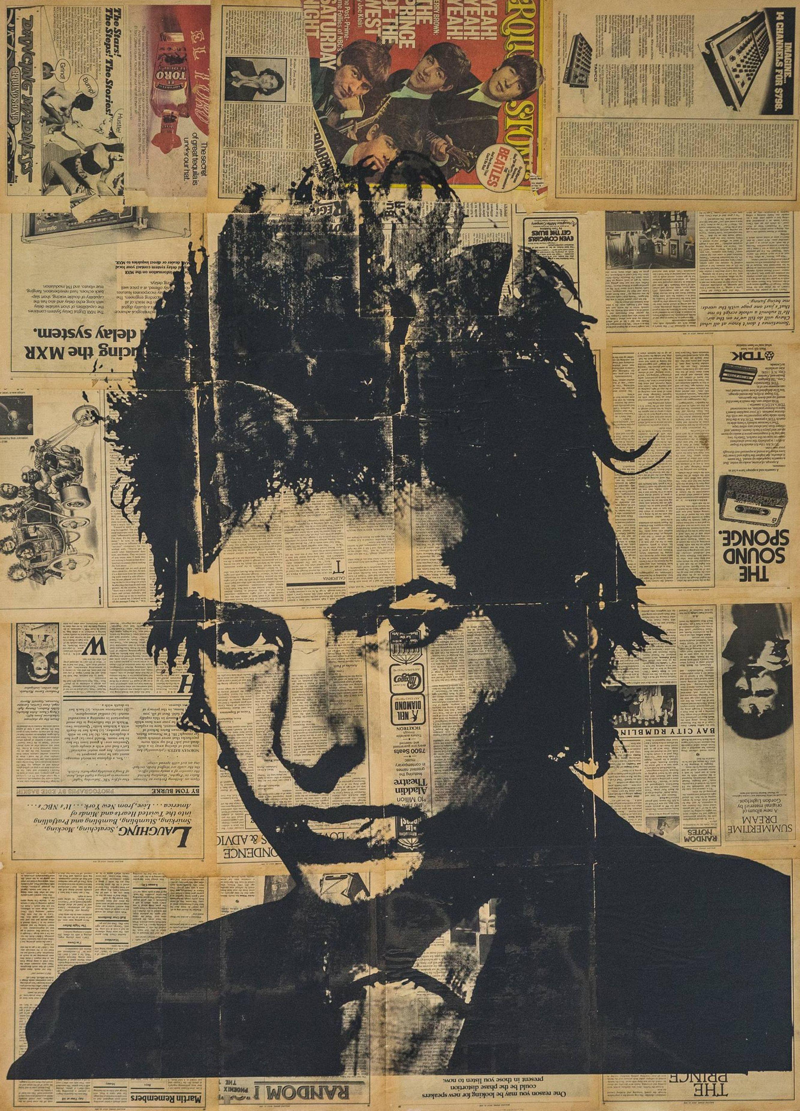 Bob Dylan, Mixed Media on Wood Panel - Mixed Media Art by Dane Shue