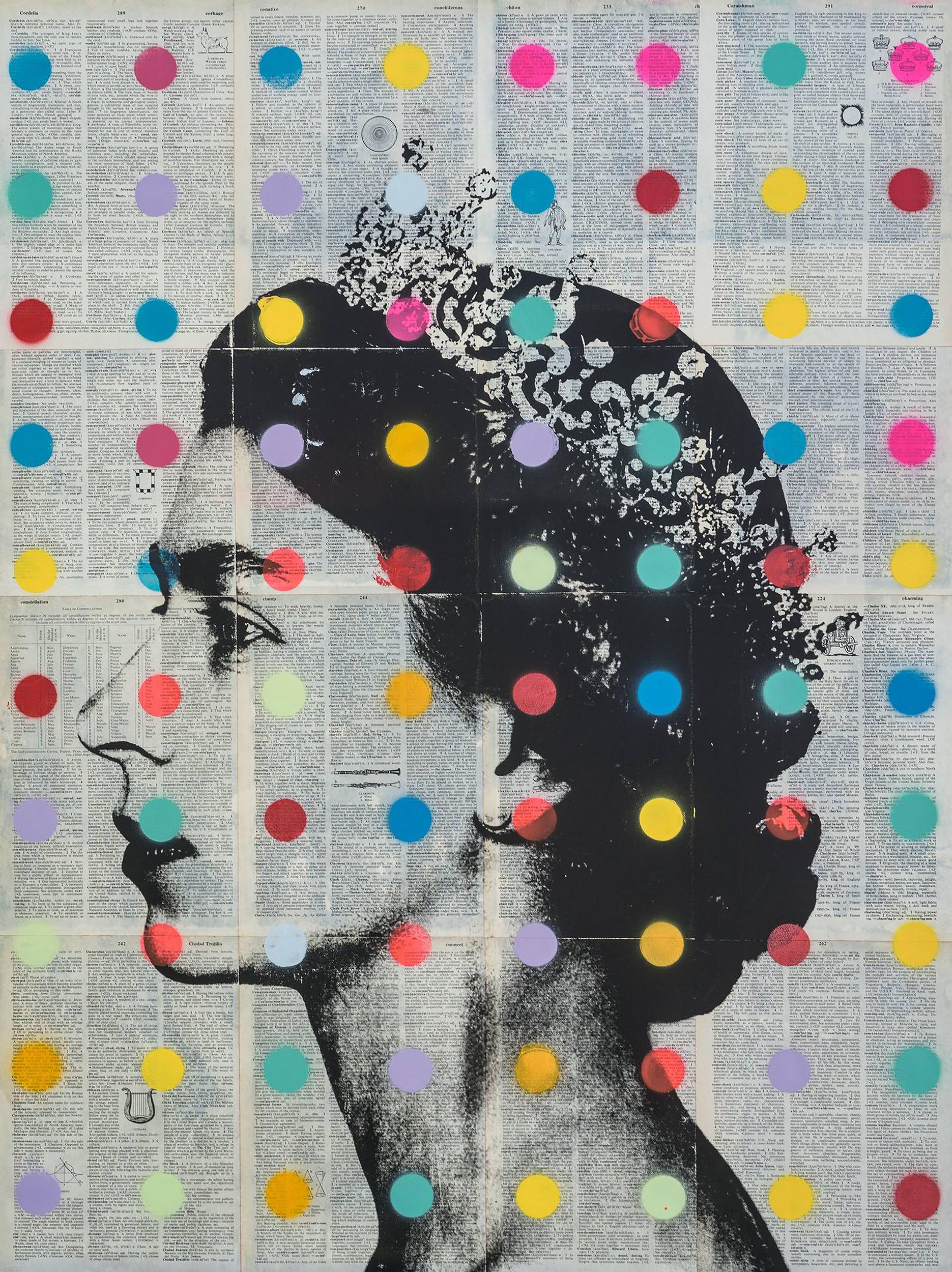 Queen Elizabeth II Polka Dot, Mixed Media on Canvas - Mixed Media Art by Dane Shue