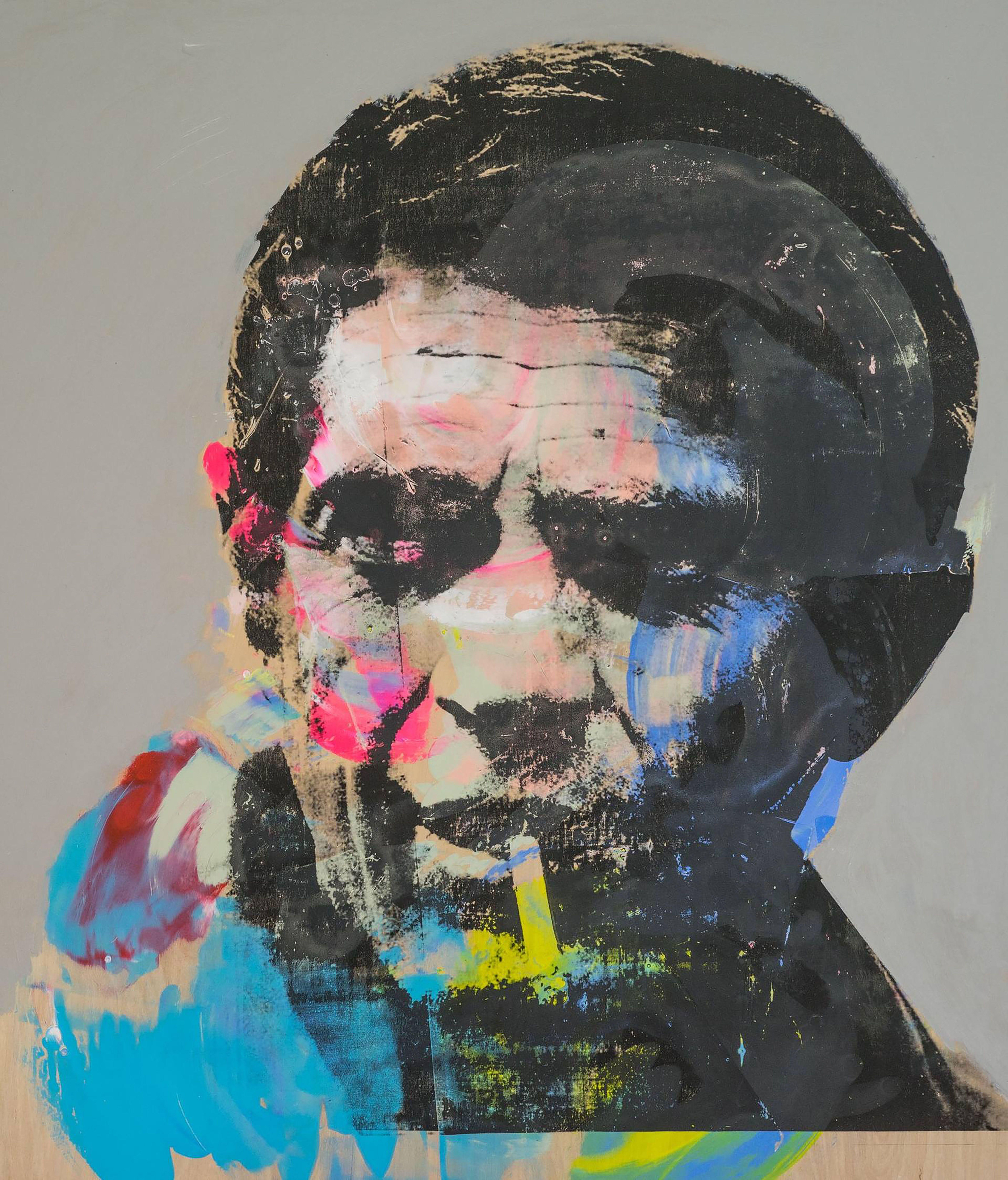Steve McQueen Mr Cool, Mixed Media on Wood Panel - Mixed Media Art by Dane Shue
