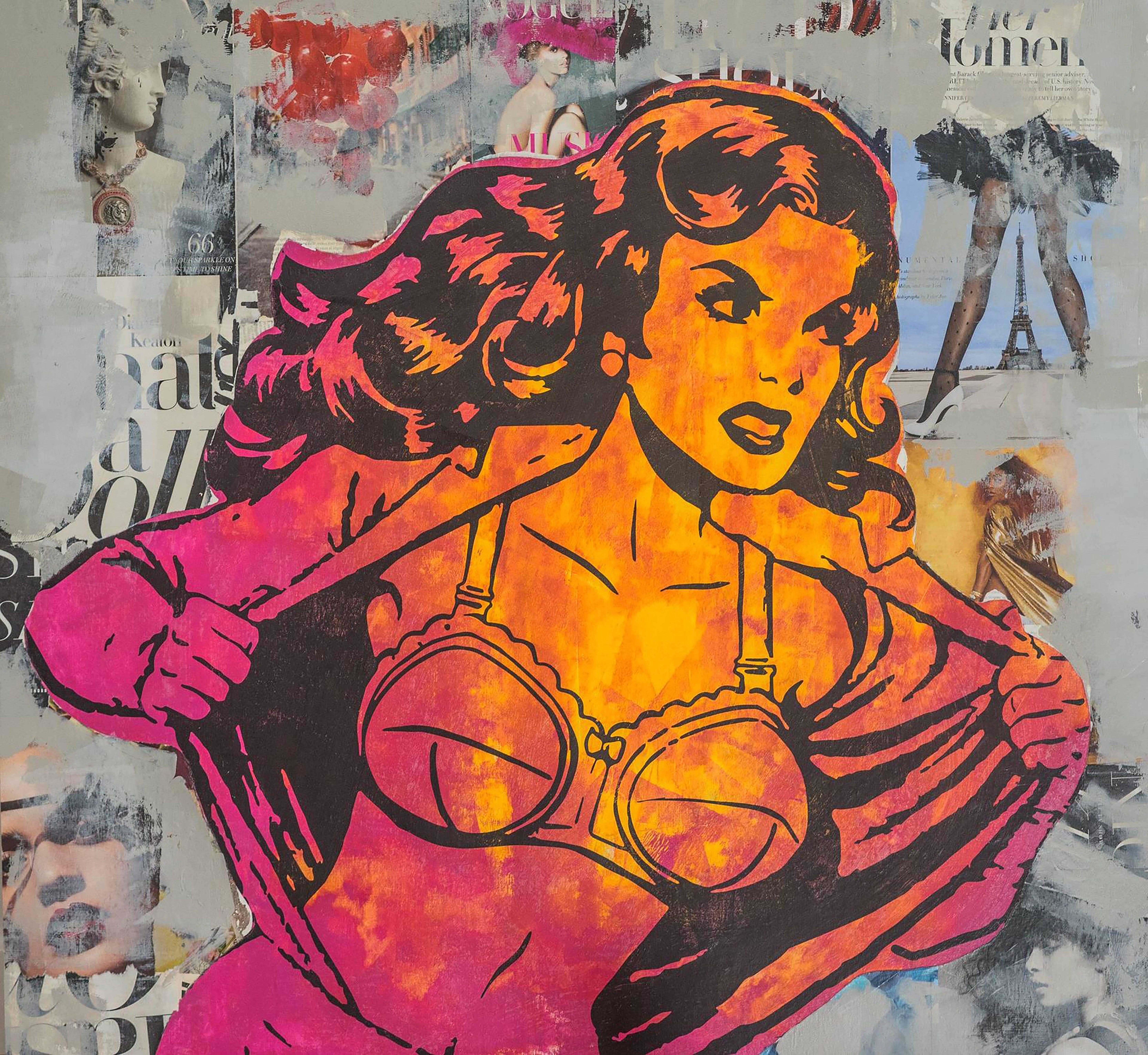 Wonder Woman, Técnica mixta sobre panel de madera - Mixed Media Art de Dane Shue