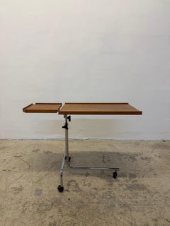 Danecastle Danish Modern Teak and Chrome Adjustable Reading Tray Table, 1970s