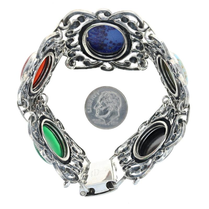 sterling silver multi stone bracelet