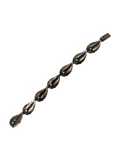 Danecraft Sterling Silver Carved Leaf Link Bracelet #19221