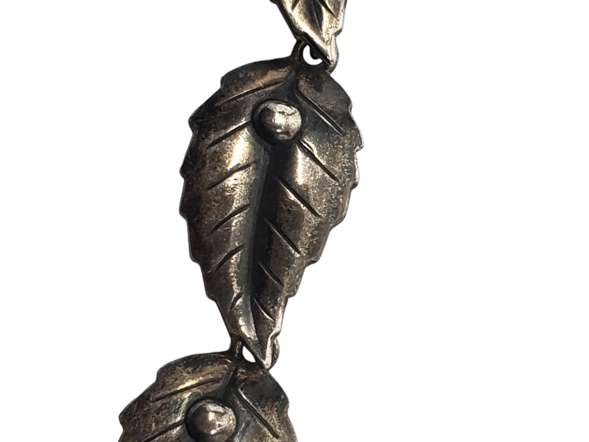 Danecraft Sterling Silver Carved Leaf Link Bracelet #19221 For Sale 1