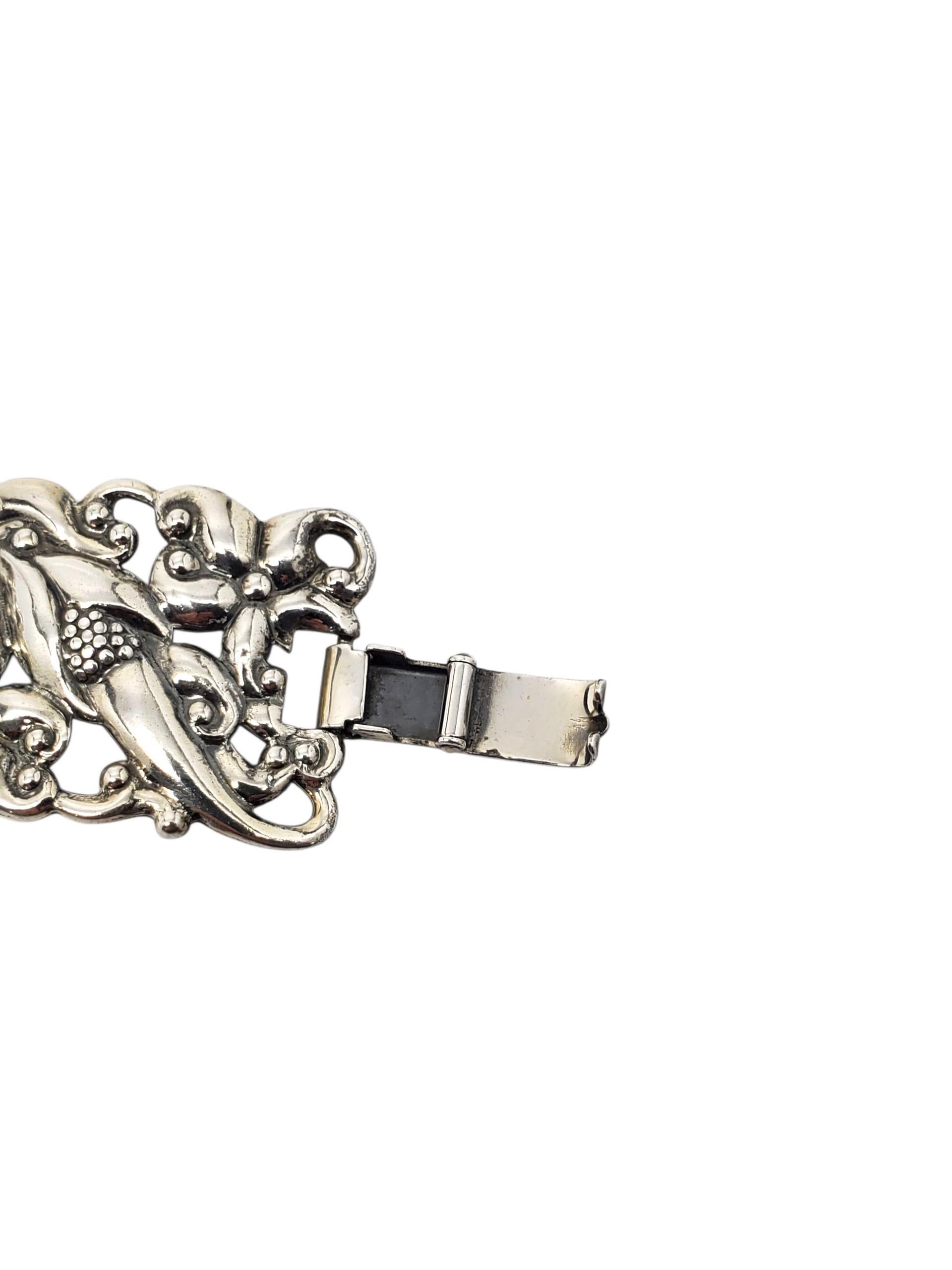 Contemporaneo Danecraft Bracciale floreale in filigrana d'argento #23727 in vendita