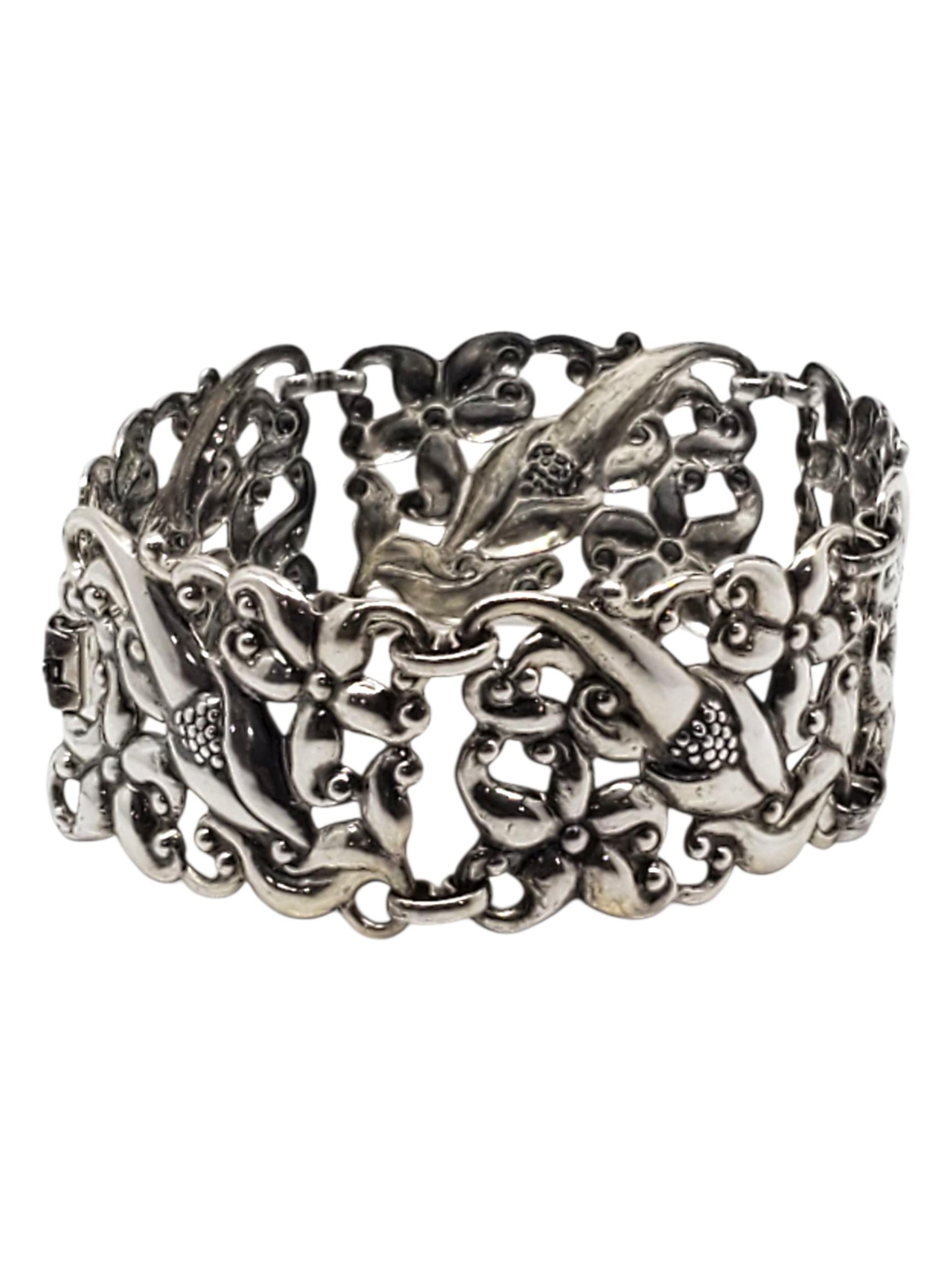 Danecraft Bracciale floreale in filigrana d'argento #23727 in vendita 2