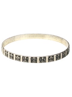 Danecraft Sterling Silver Fleur-de-Lis Bangle Bracelet #24389