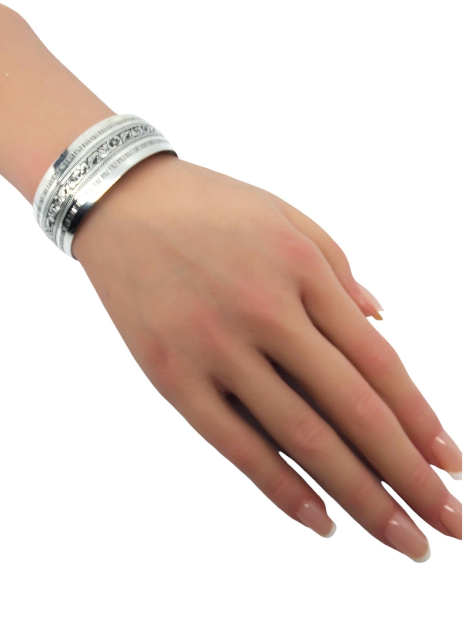 DANECRAFT Sterlingsilber Floral Manschettenarmband #17551 mit Blumenmuster im Angebot 2