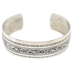 DANECRAFT Sterling Silver Floral Cuff Bracelet #17551