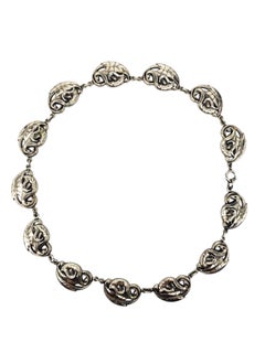 Danecraft Collar de Eslabones de Lirio Floral de Plata de Ley #24471