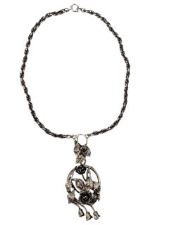 Collier en argent sterling avec pendentif en forme de rose florale Danecraft #22636
