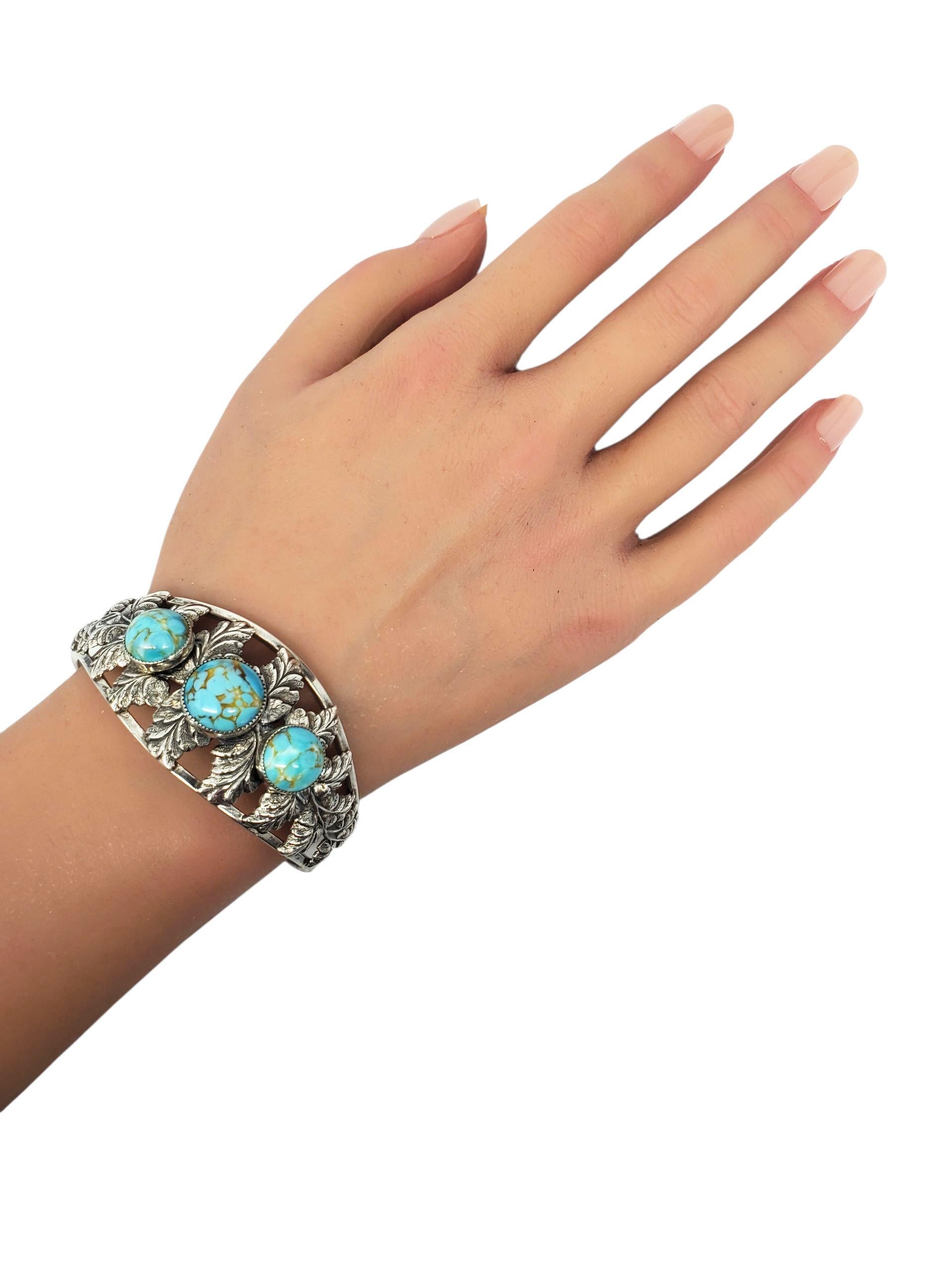 Danecraft Bracciale floreale in turchese in argento Sterling #23726 in vendita 2