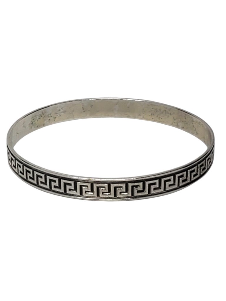 Danecraft Sterling Silver Greek Key Bangle Bracelet #24390 For