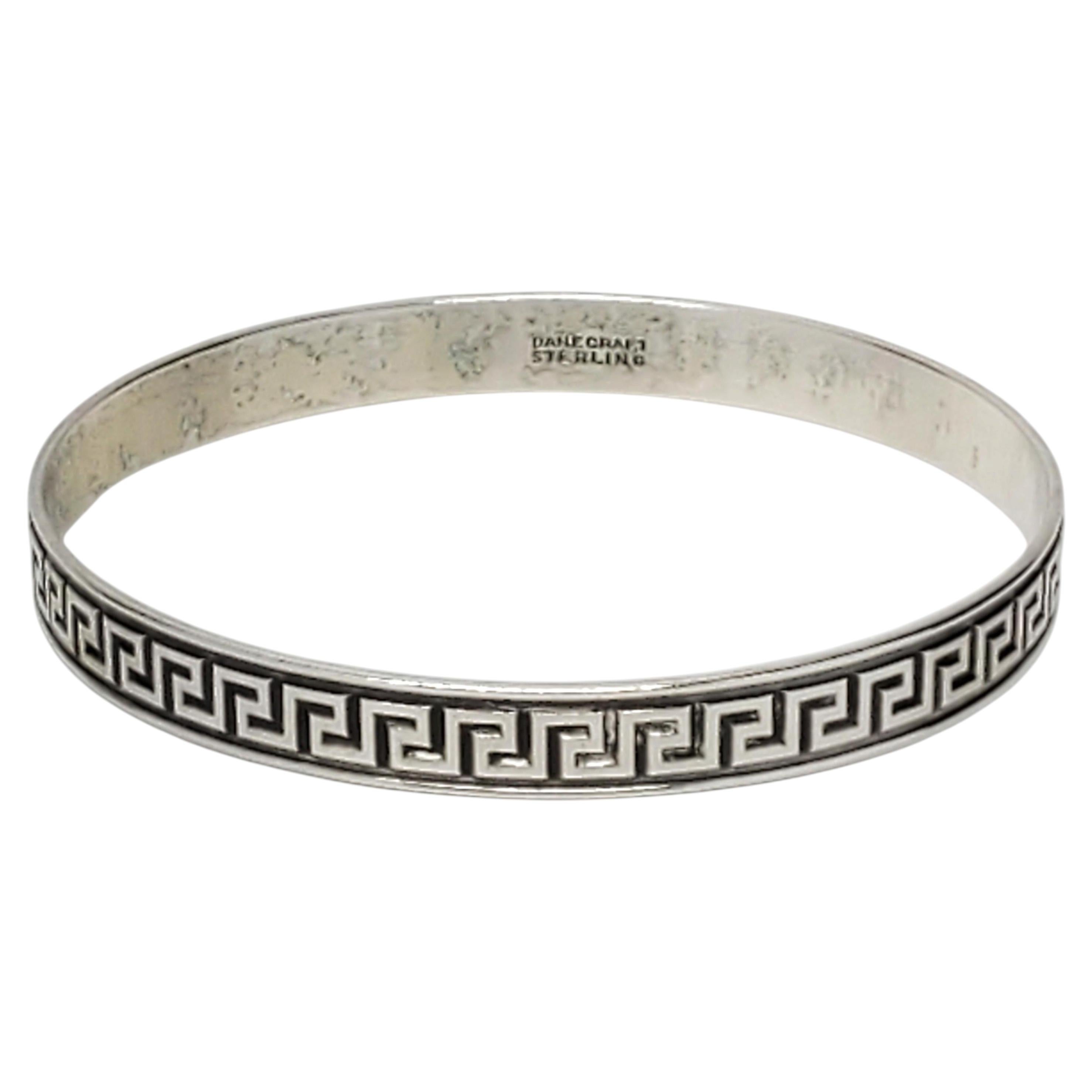 Danecraft Sterling Silver Greek Key Bangle Bracelet #24390 For