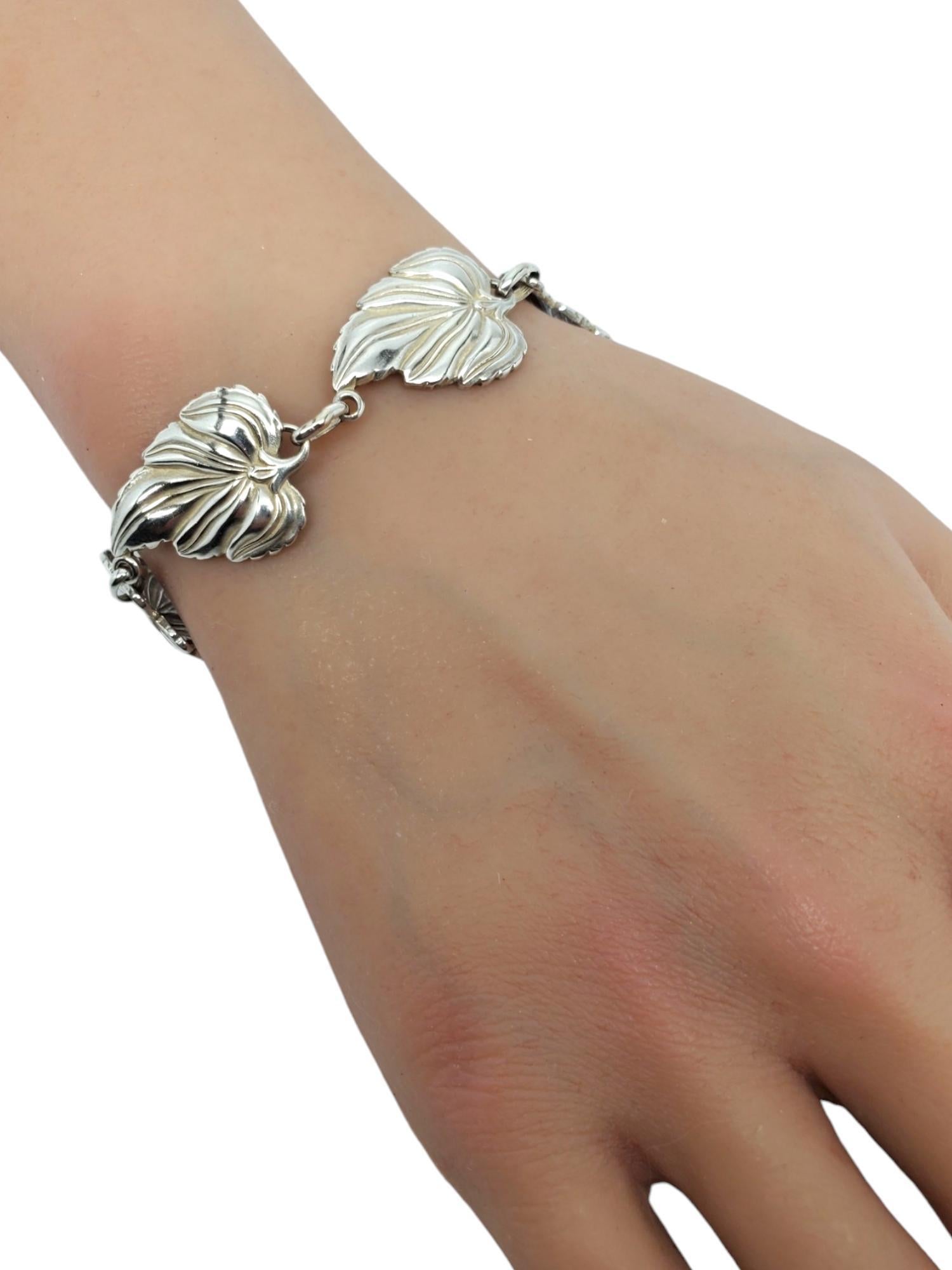 DANECRAFT Sterling Silver Leaf Bracelet #17550 For Sale 2