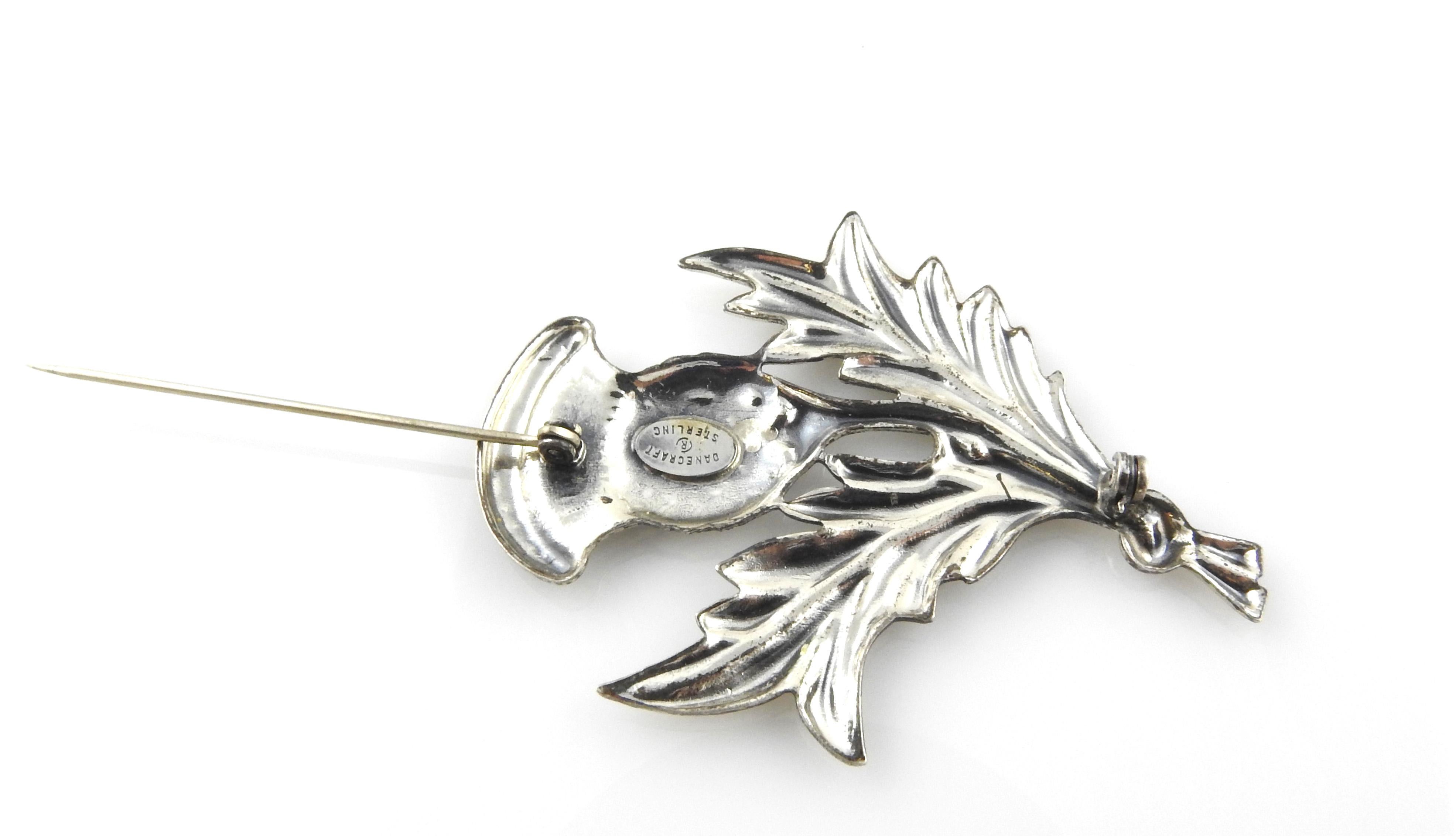 Danecraft Sterling Silver Scottish Thistle Flower Pin/Brooch 1