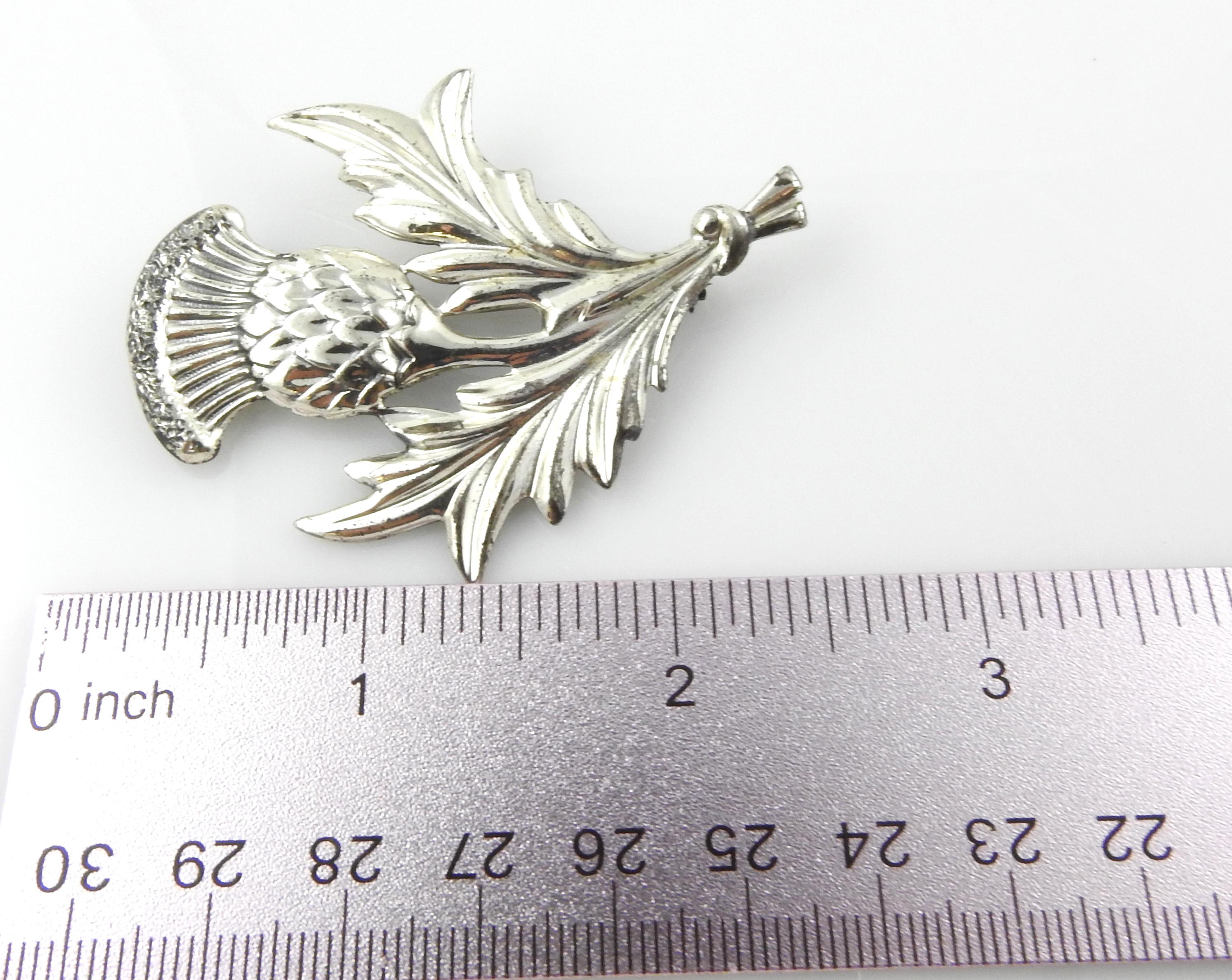 Danecraft Sterling Silver Scottish Thistle Flower Pin/Brooch 2