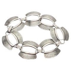 DANECRAFT Texturiertes Gliederarmband aus Sterlingsilber #17605