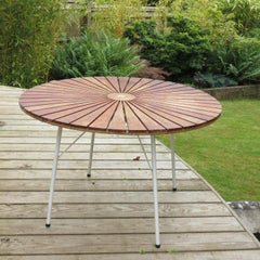 Daneline Garden Teak Table and Set of 4 Stackable Chairs