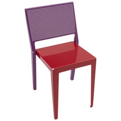 Fauteuil Abchair Danese Milano violet avec assise rouge de Paolo Rizzatto