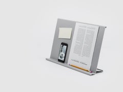 Danese Milano Archivio Vivo Medium Book Stand in Silver Aluminum by James Irvine