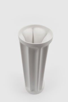 Danese Milano Bambù Large Vase in White Ceramic by Enzo Mari