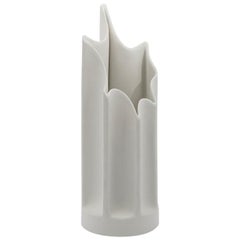 Danese Milano Bambù Small Vase in White Ceramic by Enzo Mari