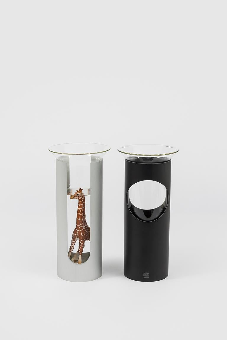 Modern Danese Milano Camicia C Vase in Black Aluminum by Enzo Mari  For Sale