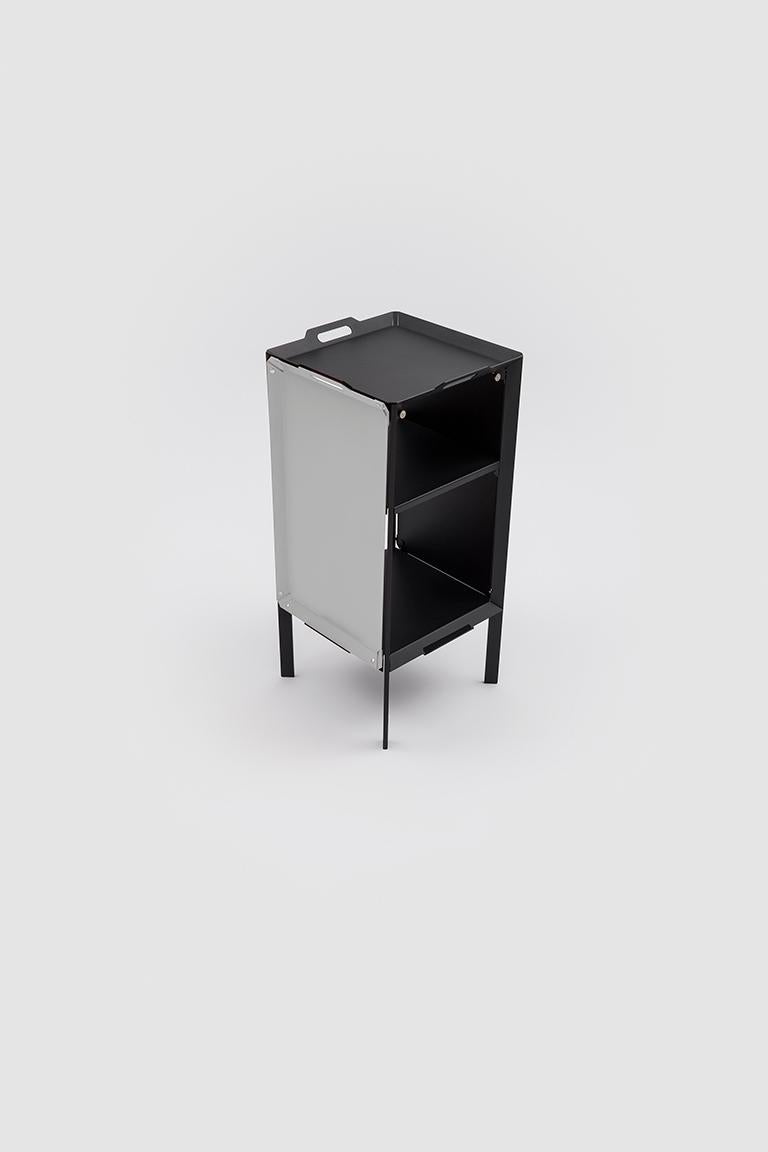 Italian Danese Milano Double Life Storage Unit in Black Metal by Matali Crasset For Sale