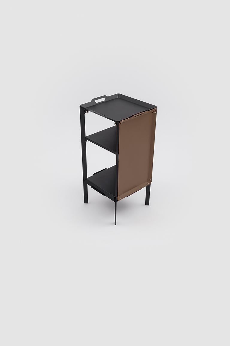 Powder-Coated Danese Milano Double Life Storage Unit in Black Metal by Matali Crasset For Sale