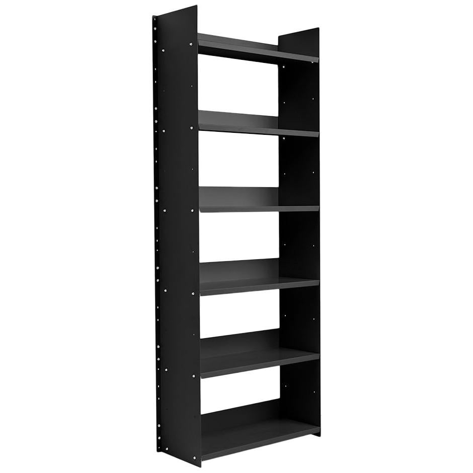 Danese Milano Gran Livorno Black Wall Bookcase in Metal by Marco Ferreri