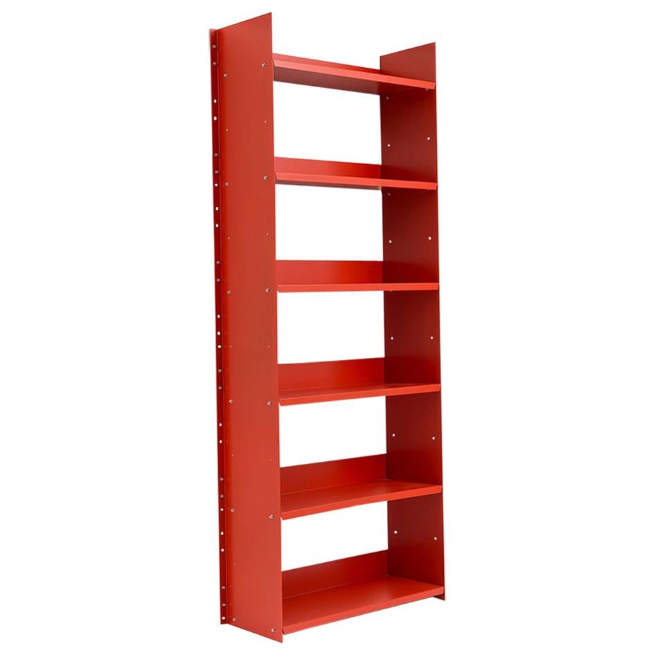 Danese Milano Gran Livorno Red Wall Bookcase in Metal by Marco Ferreri For Sale