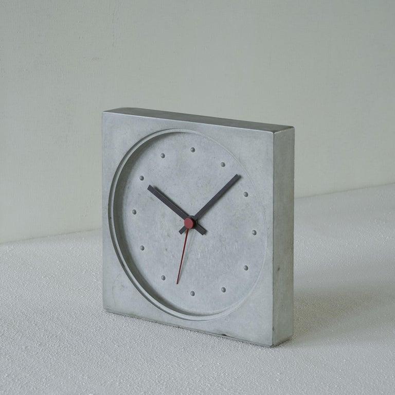 Post-Modern Danese Milano Kuno Prey Concrete Clock, 1986 For Sale