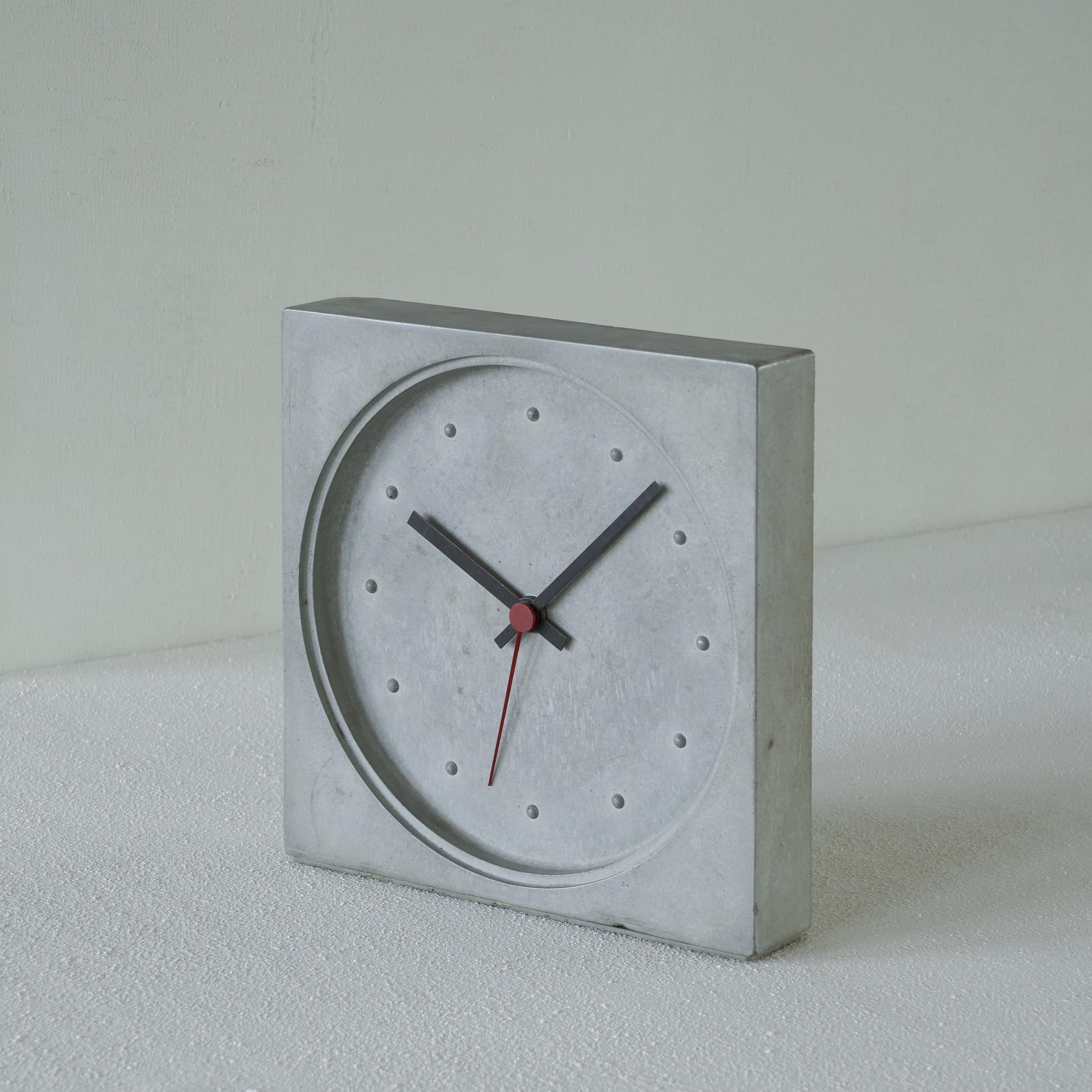 Post-Modern Danese Milano Kuno Prey Concrete Clock, 1986 For Sale
