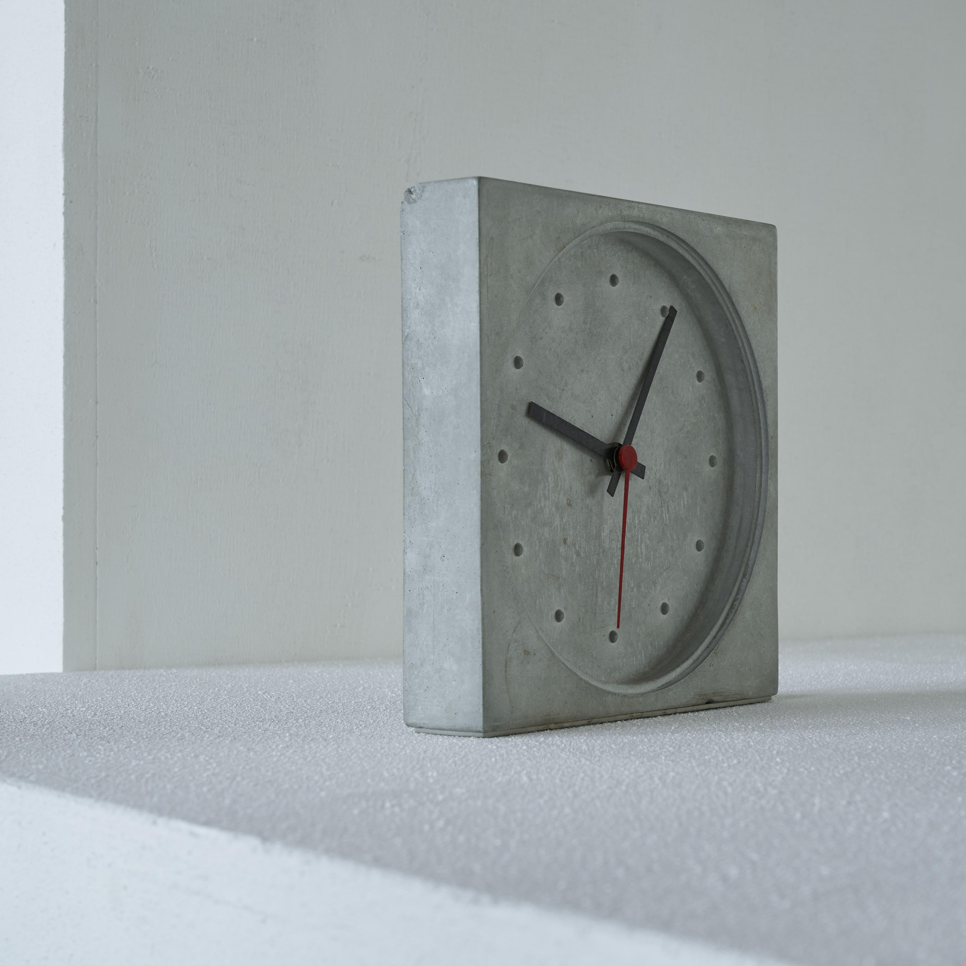 20th Century Danese Milano Kuno Prey Concrete Clock, 1986 For Sale