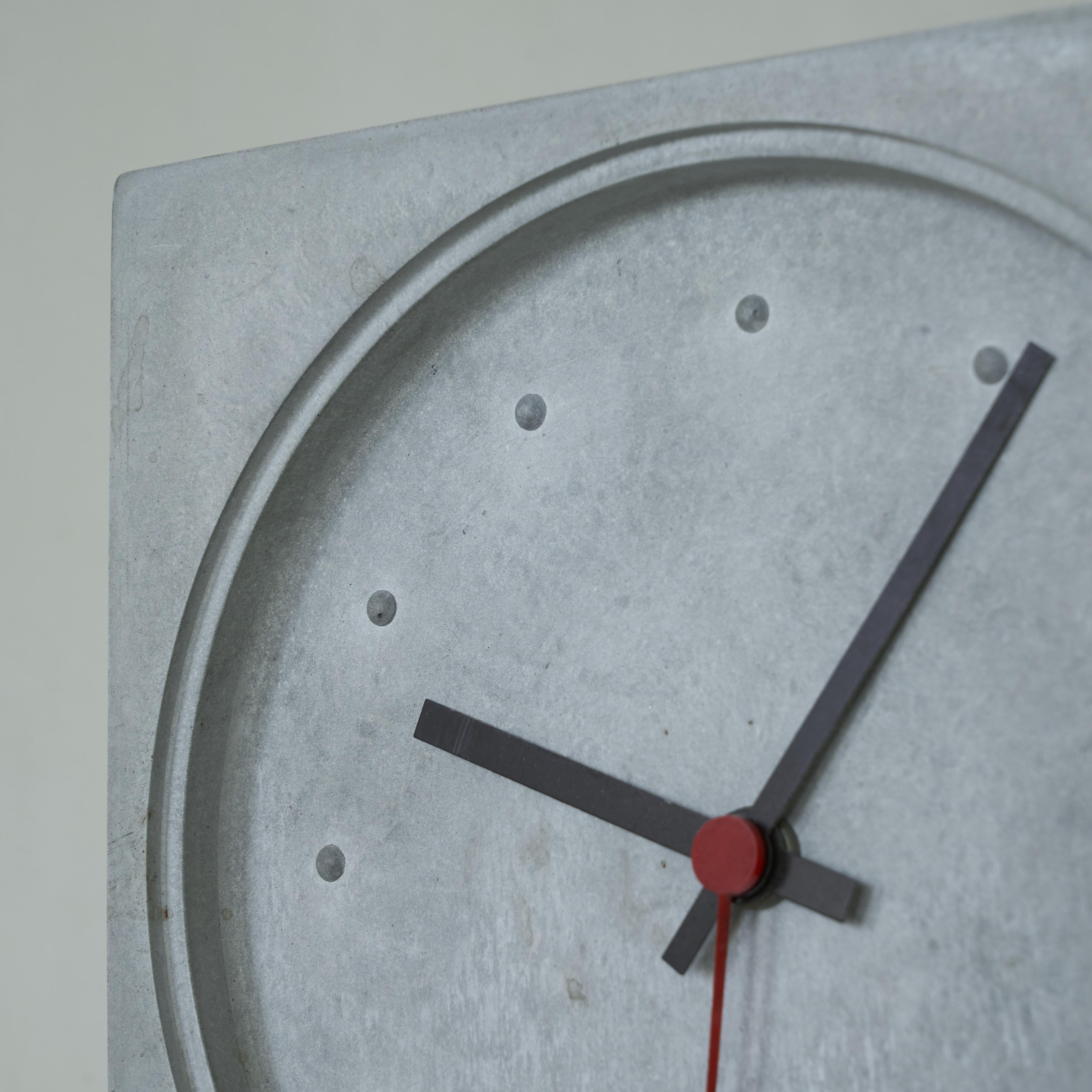 Danese Milano Kuno Prey Concrete Clock, 1986 For Sale 3