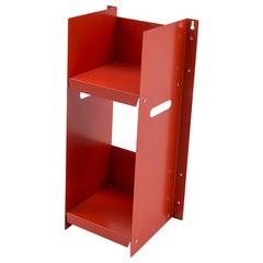 Vintage Danese Milano Livorno Red Bookcase in Metal by Marco Ferreri