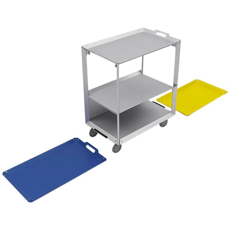 Danese Milano Mobile Life Storage Unit Tray in Blue Metal by Matali Crasset