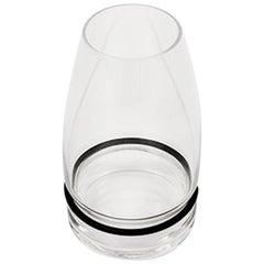 Danese Milano Ovio Water Glass Clear with Black Ring by Achille Castiglioni