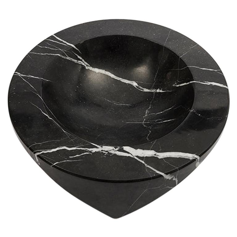 Danese Milano Paros D1 Ashtray in Black Marquina marble by Enzo Mari For Sale