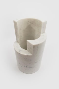 Danese Milano Paros H Vase in Veined Calacatta Marble by Enzo Mari