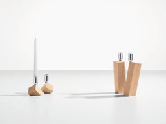 Porte-bougies Pisa Danese Milano en bois de Ron Gilad