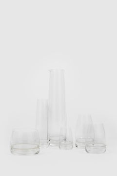 Danese Milano Set of 6 Ovio Wine Glass with Black Ring  by Achille Castiglioni