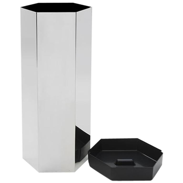 Danese Milano Sicilia 56 Umbrella Stand in Stainless Steel by Bruno Munari For Sale